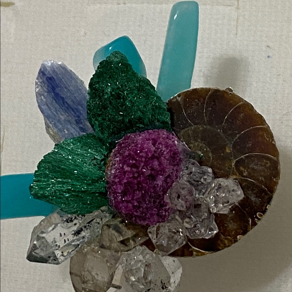 Unique Multicolor Gemstone Ring - image 5